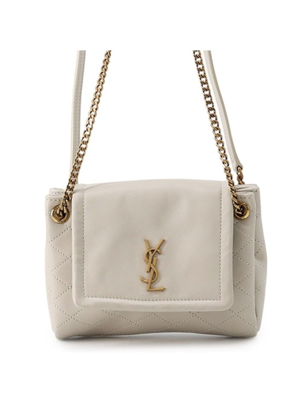Saint Laurent Paris Chain Shoulder Bag Nolita White
